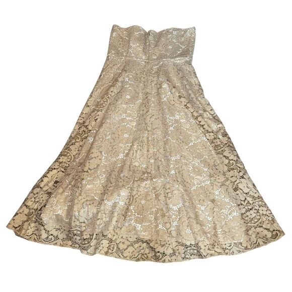 Lilly Pulitzer Sz 10 Aubrianna Strapless Midi Dress Gold Lace Metallic Gown NWT - Picture 5 of 14